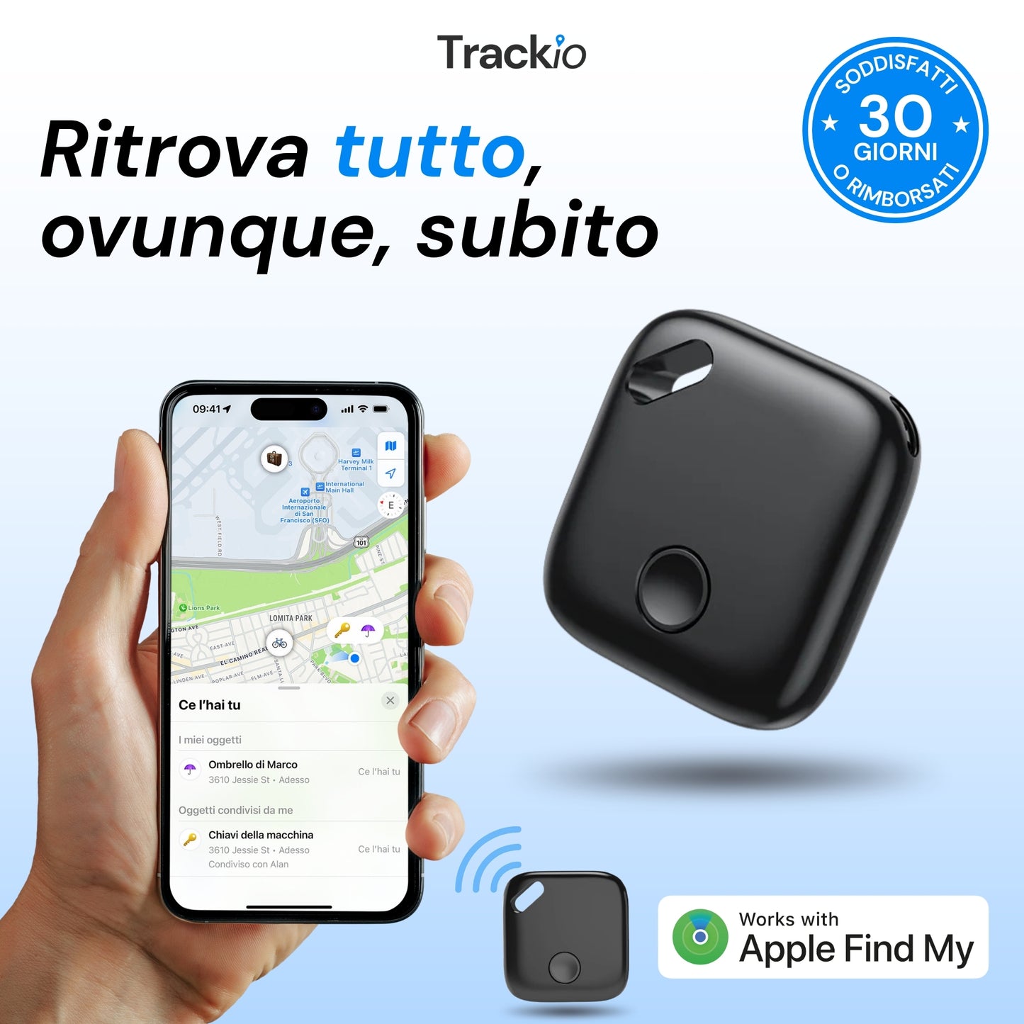 Trackio VTAG™ - Localizzatore GPS Bluetooth per iOS